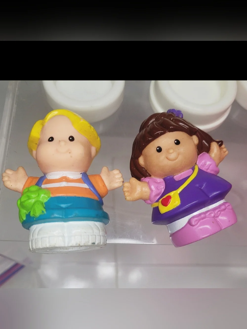 Vintage 1990/00's Fisher-Price Little People Pink Purple White Playset Figures